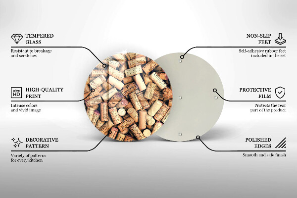 Protection plaque induction Modèle sans couture de bouchons de vin