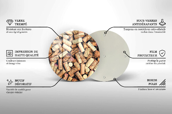 Protection plaque induction Modèle sans couture de bouchons de vin