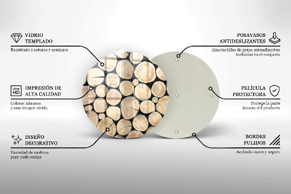 Protection plaque induction Troncs d'arbres en bois
