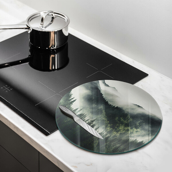 Protection plaque induction Paysage de forêt et de brouillard