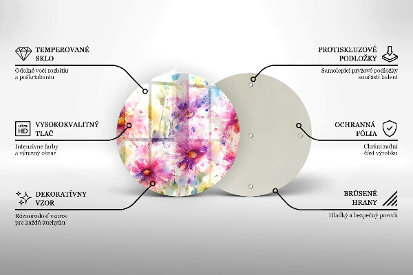 Protection plaque induction Fleurs peintes