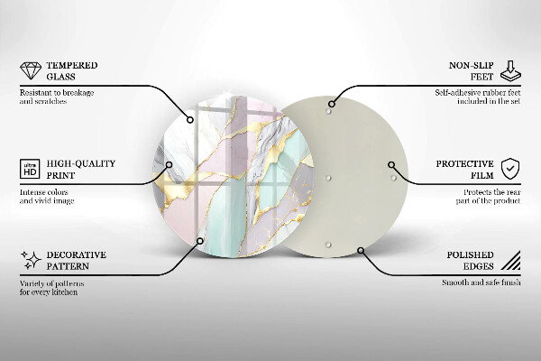 Protection plaque induction Marbre pastel