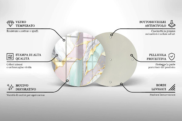 Protection plaque induction Marbre pastel