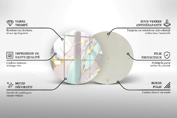 Protection plaque induction Marbre pastel