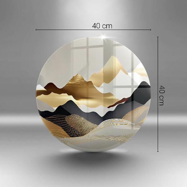 Protection plaque induction Montagnes dorées abstraites