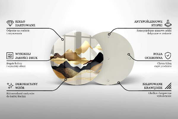 Protection plaque induction Montagnes dorées abstraites