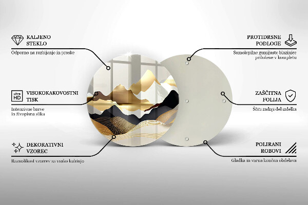 Protection plaque induction Montagnes dorées abstraites