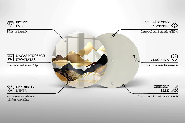 Protection plaque induction Montagnes dorées abstraites