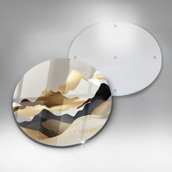 Protection plaque induction Montagnes dorées abstraites