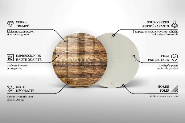 Protection plaque induction Planches texturées en bois