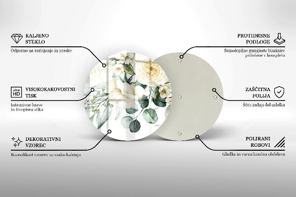 Protection plaque induction Fleurs aquarelles