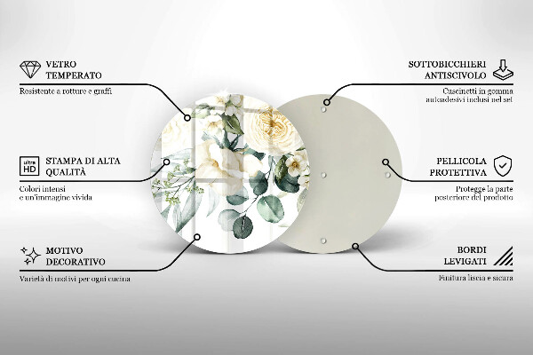 Protection plaque induction Fleurs aquarelles