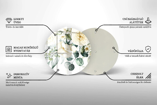 Protection plaque induction Fleurs aquarelles