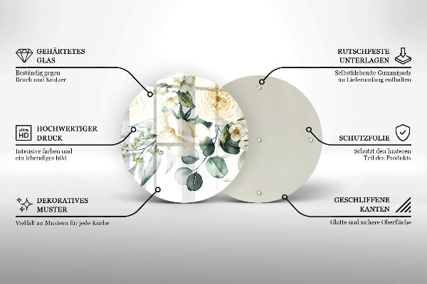 Protection plaque induction Fleurs aquarelles