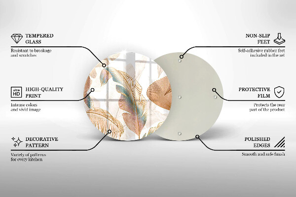 Protection plaque induction Plumes et feuilles de bohème
