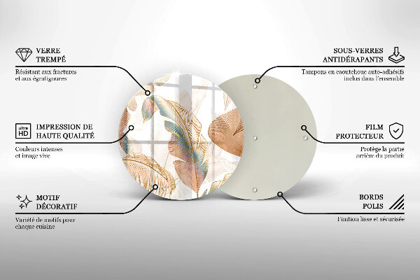 Protection plaque induction Plumes et feuilles de bohème
