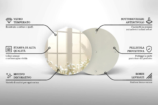 Protection plaque induction Fleurs de bohème en plâtre