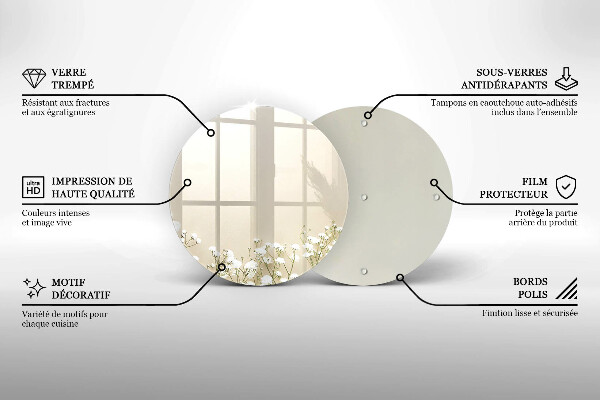 Protection plaque induction Fleurs de bohème en plâtre