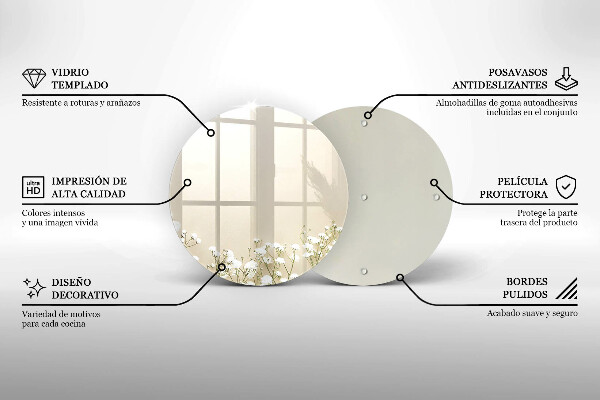 Protection plaque induction Fleurs de bohème en plâtre