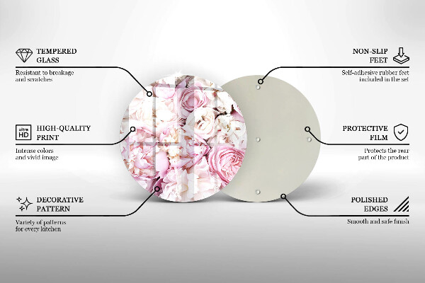 Protection plaque induction Bouquet de pivoines