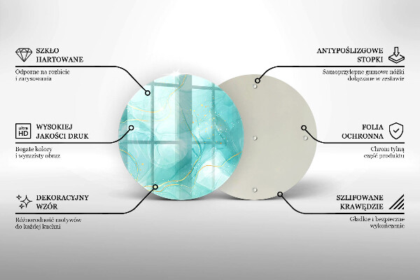 Protection plaque induction Abstraction bleue et dorée