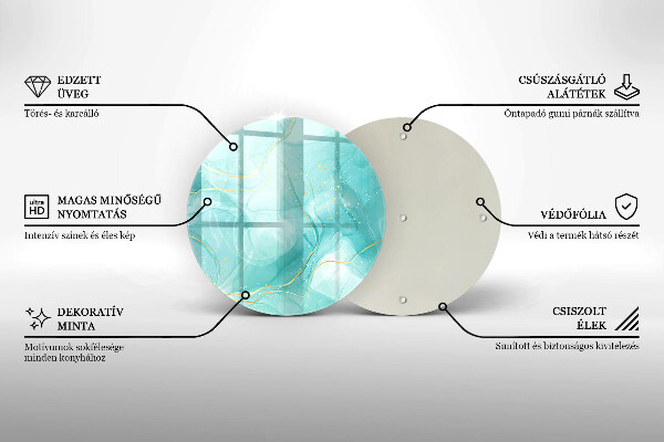 Protection plaque induction Abstraction bleue et dorée