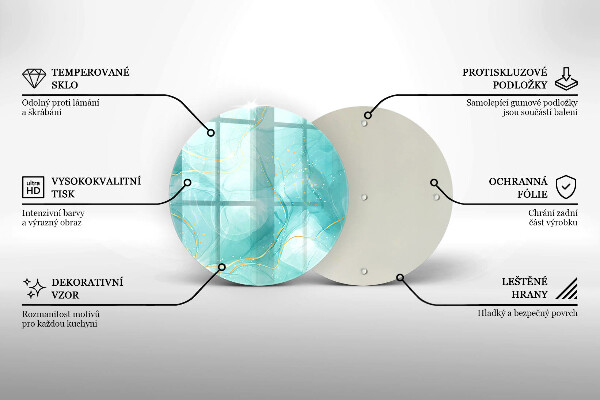 Protection plaque induction Abstraction bleue et dorée