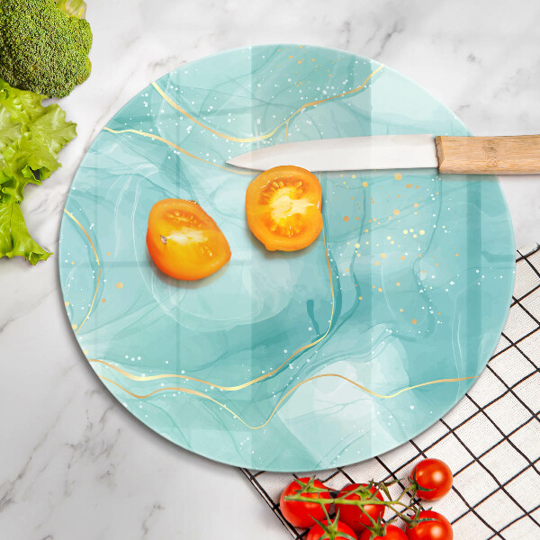 Protection plaque induction Abstraction bleue et dorée