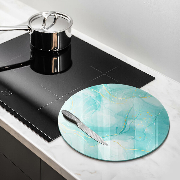 Protection plaque induction Abstraction bleue et dorée