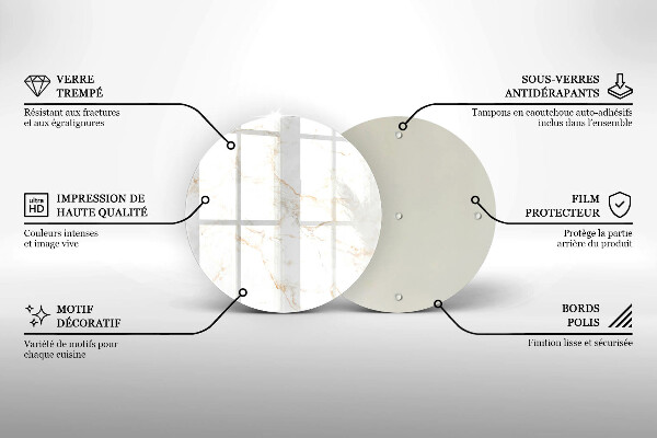 Protection plaque induction Pierre de marbre élégante