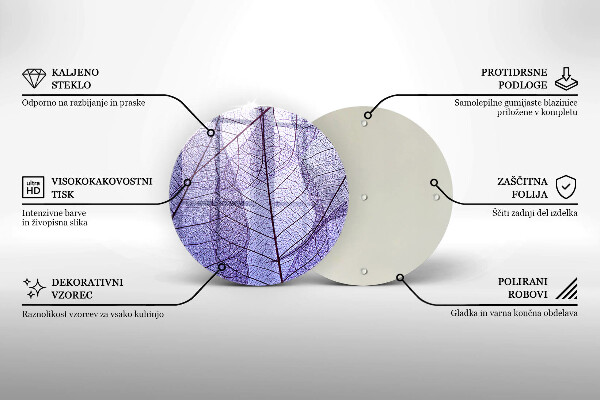 Protection plaque induction Feuilles veinées