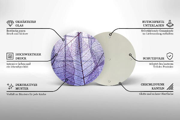 Protection plaque induction Feuilles veinées