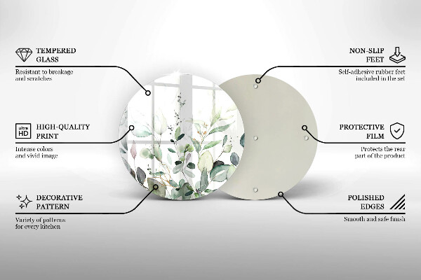 Protection plaque induction Plantes aquarelles