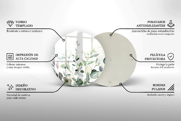 Protection plaque induction Plantes aquarelles