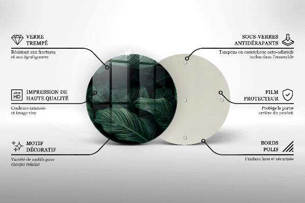 Protection plaque induction Feuilles sombres