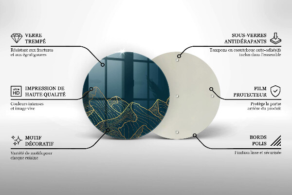 Protection plaque induction Montagnes abstraites