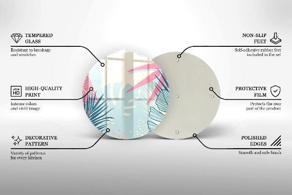 Protection plaque induction Feuilles pastel