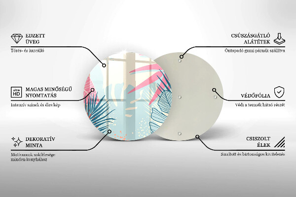 Protection plaque induction Feuilles pastel