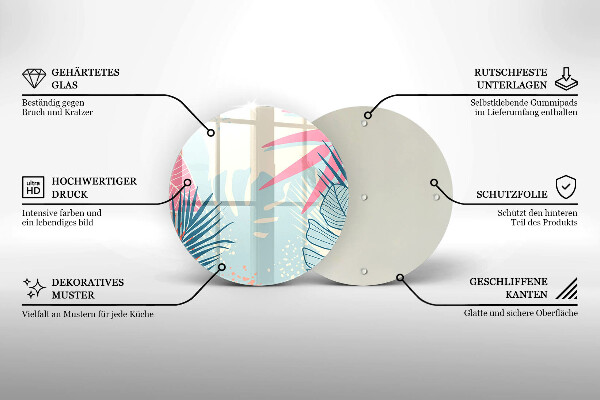 Protection plaque induction Feuilles pastel