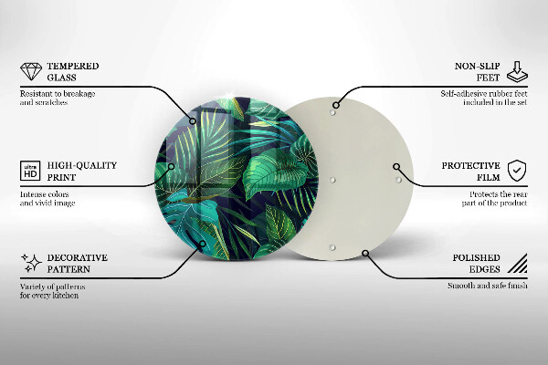 Protection plaque induction Illustration de feuilles de jungle