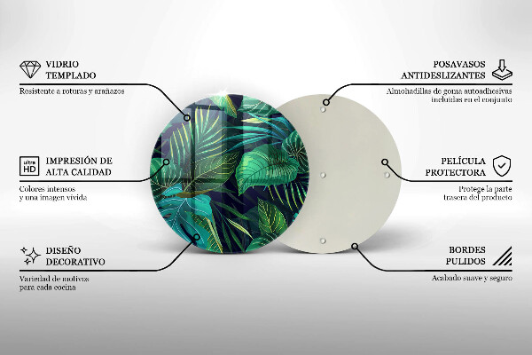 Protection plaque induction Illustration de feuilles de jungle