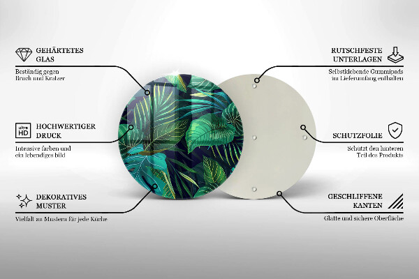 Protection plaque induction Illustration de feuilles de jungle