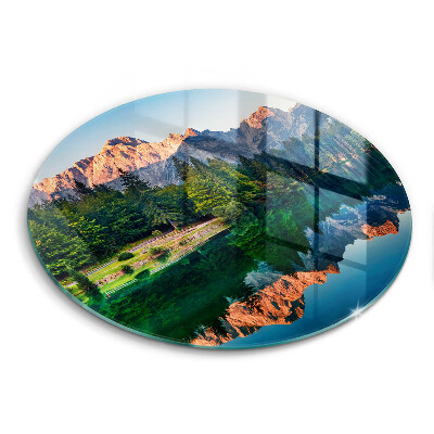 Protection plaque induction Forêt et lac de montagne