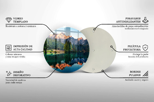 Protection plaque induction Forêt et lac de montagne