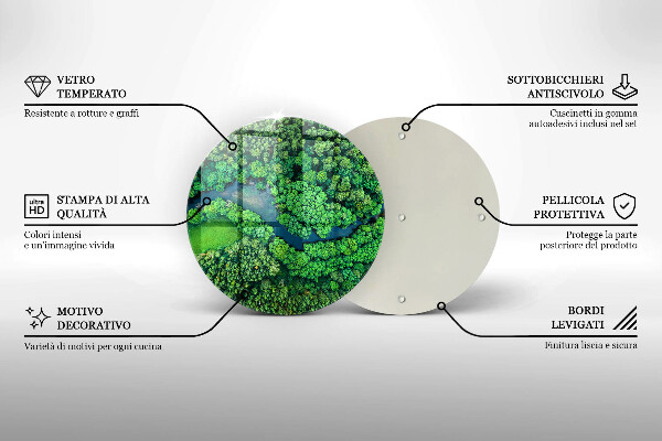 Protection plaque induction Forêt et rivière vues à vol d’oiseau