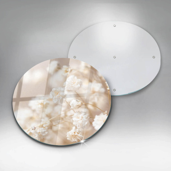 Protection plaque induction Fleurs blanches délicates