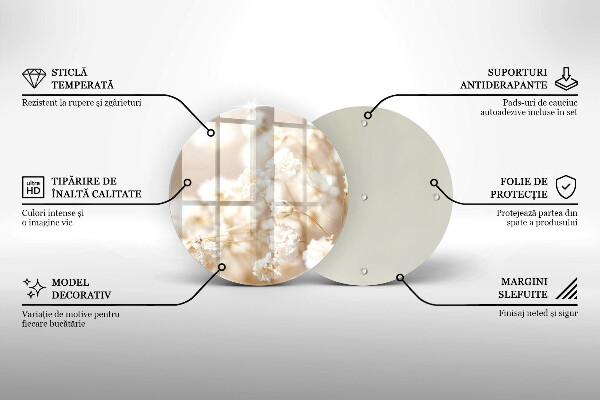 Protection plaque induction Fleurs blanches délicates