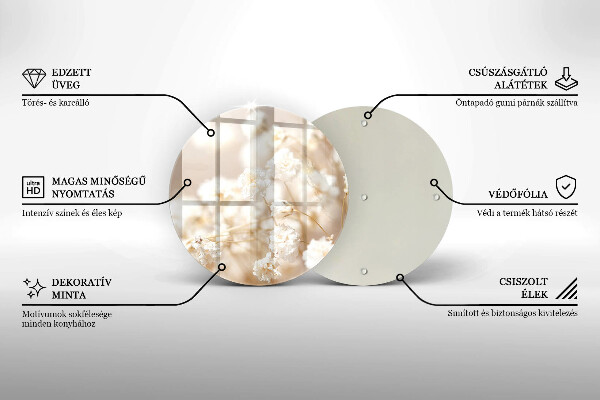 Protection plaque induction Fleurs blanches délicates