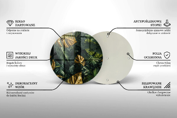 Protection plaque induction Feuilles de monstera dorées