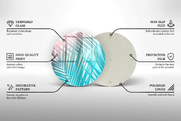 Protection plaque induction Feuilles pastel